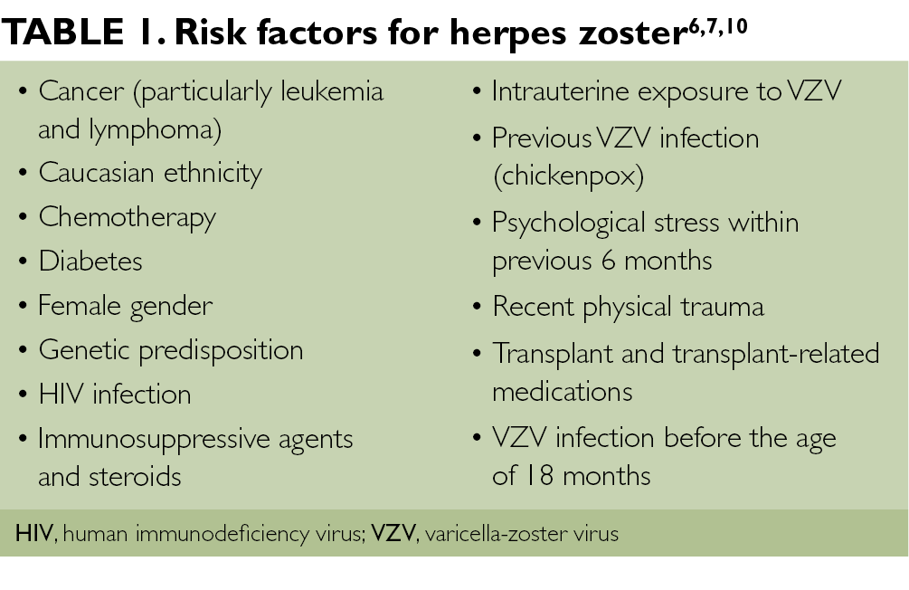 dermatomes face shingles